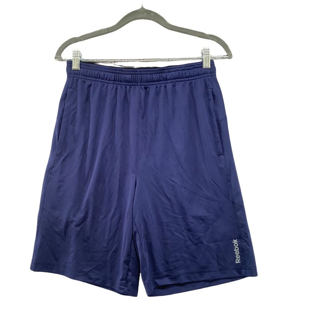 Reebok Basketball Shorts Mens S Active Blue 9" Inseam Gym Workout